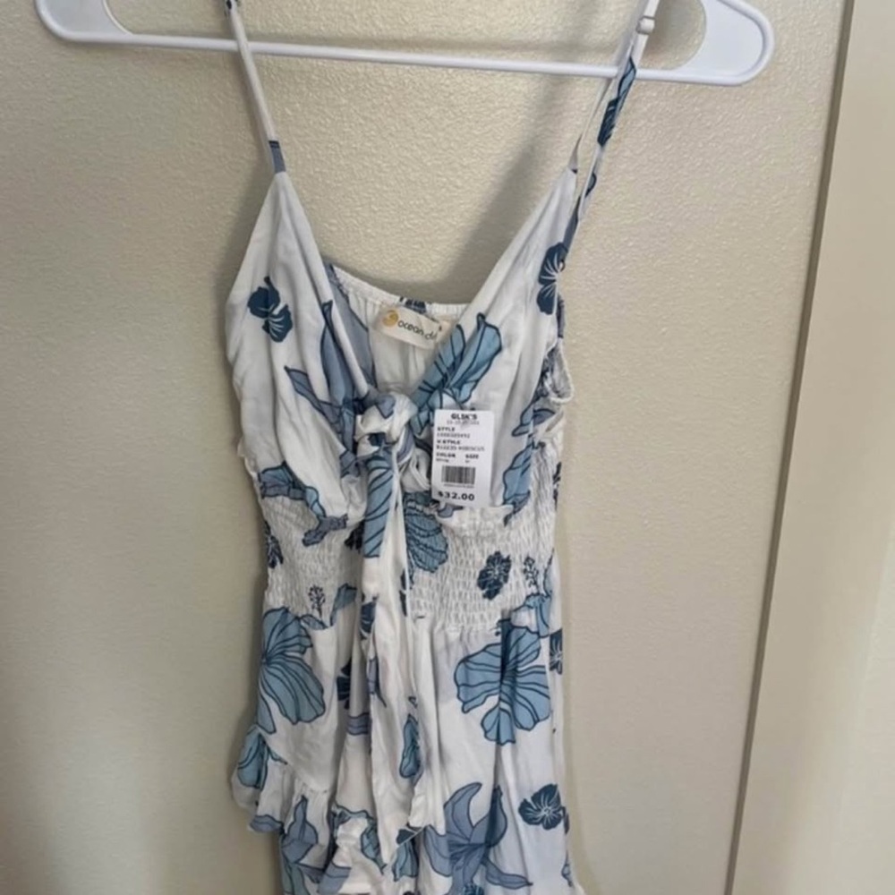 Floral Blue and White Dress